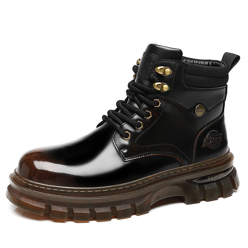 Bottes de plate-forme de style britannique en coton chaud doublé de polaire