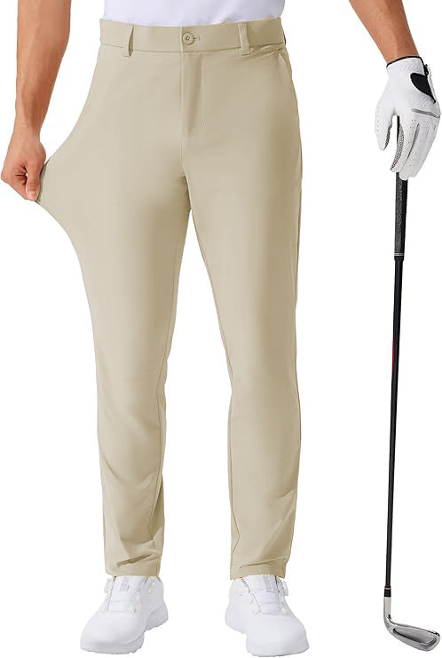 Pantalon longue robe homme de golf stretch couleur solide
