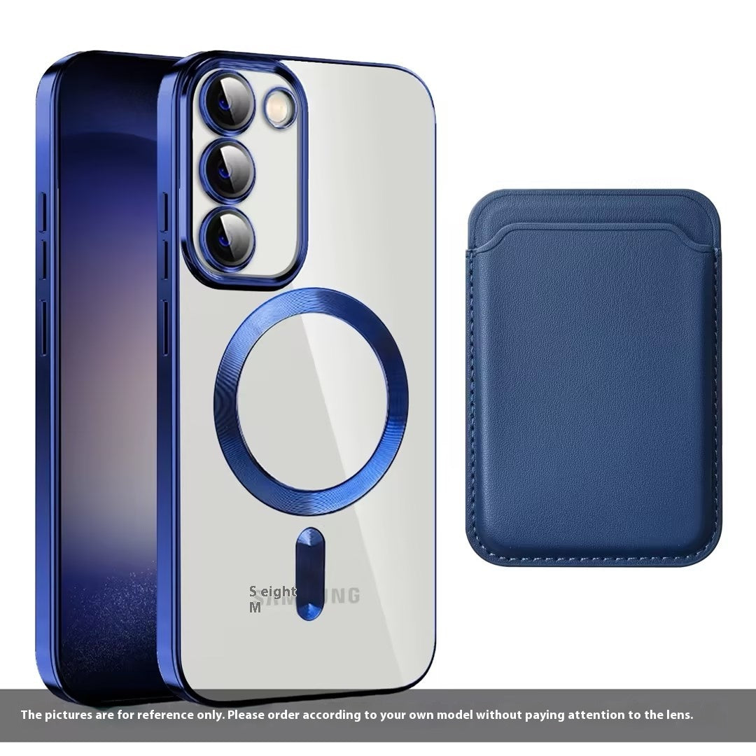 Porte-carte magnétique à électroplacage résistant à la chute Boîtier de protection pour téléphone portable