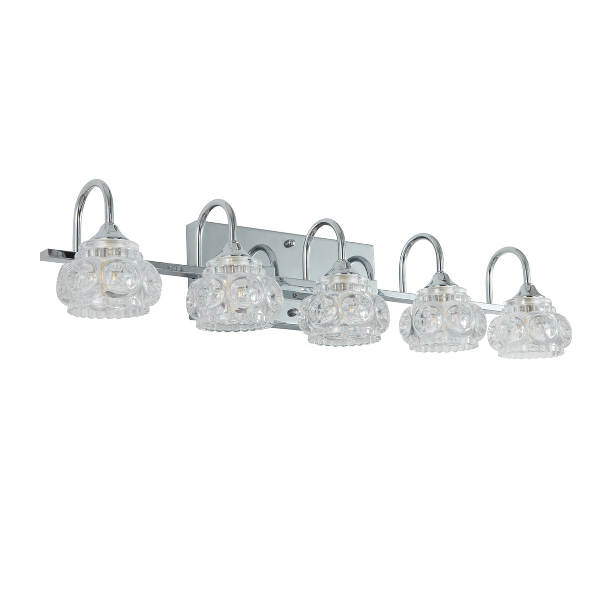 29 Nickel Finish Vintage Crystal Vanity Light - Elegant 5-Light Bathroom Mirror Wi