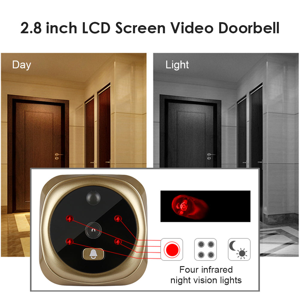 2.8 Inch infrarouge de vision nocturne caméra vidéo Intelligent électronique Peephol Peephol visuel