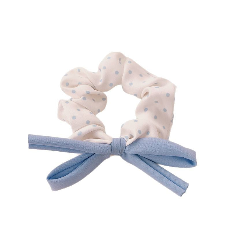 Polka-dot Soft Bow Ponytail Elastic Hair Tie