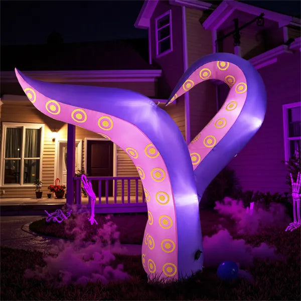 Tentacles gonflables géants 6,5ft Halloween Decor - Lumières LED intégrées