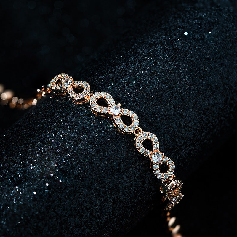 Bracelet Golden Light-Luxury Infinity-Symbol pour femmes
