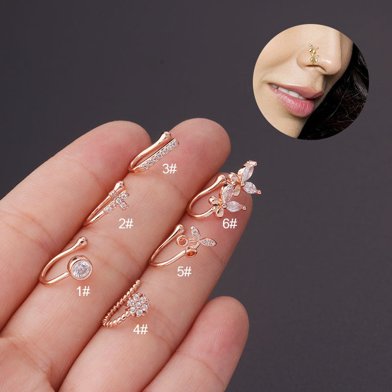 Anneau de nez en forme de papillon sans perforation