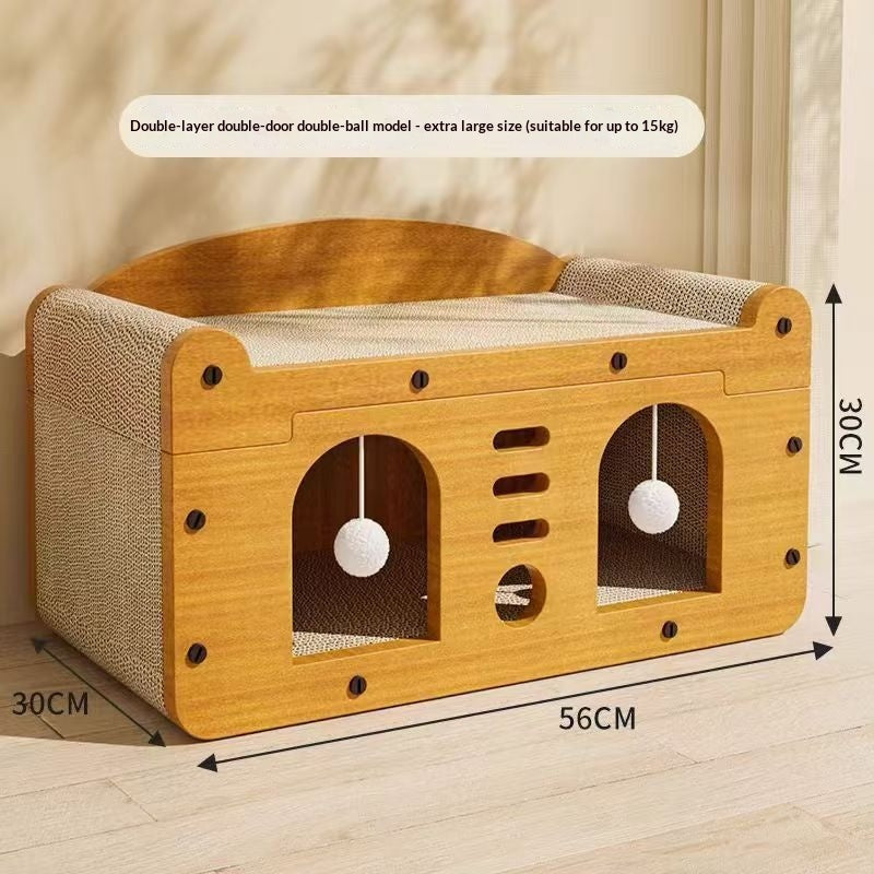 Boîte de chat à simple porte en carton ondulé