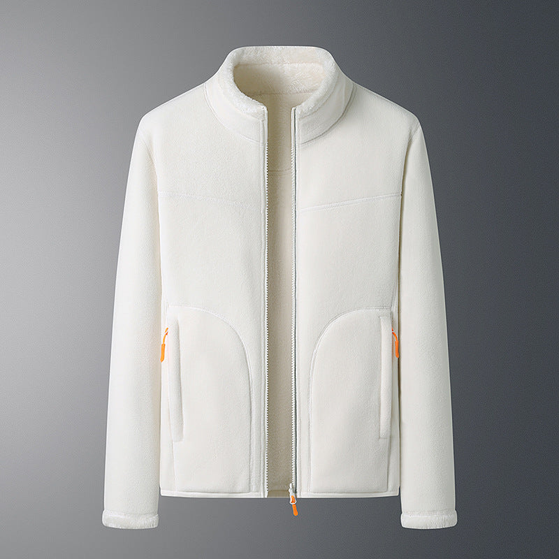 Veste polaire à deux faces en velours de corail à deux faces en polaire de style cachemire