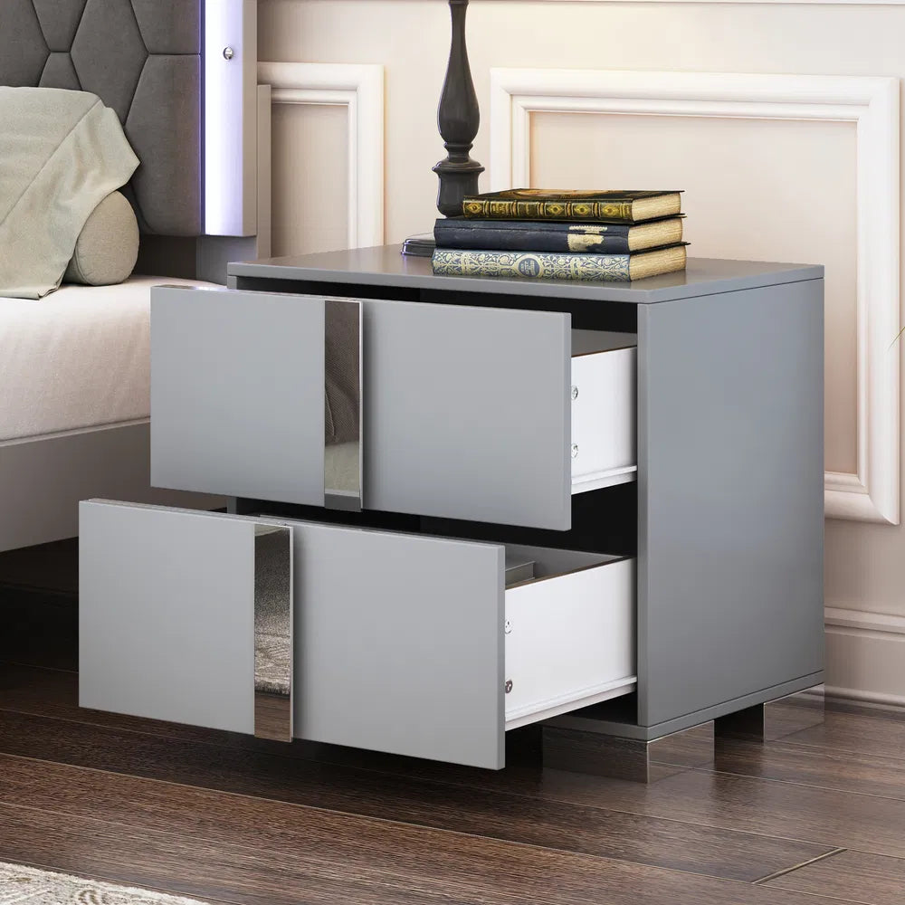 Stylish bedside table with metal base