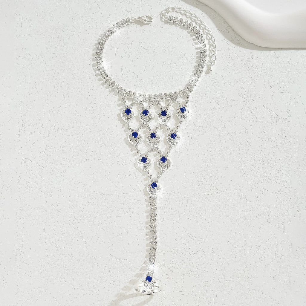 Bracelet de cheville en forme de coeur doux Mode de la vente chaude Pied de coeur incrusté de diamant