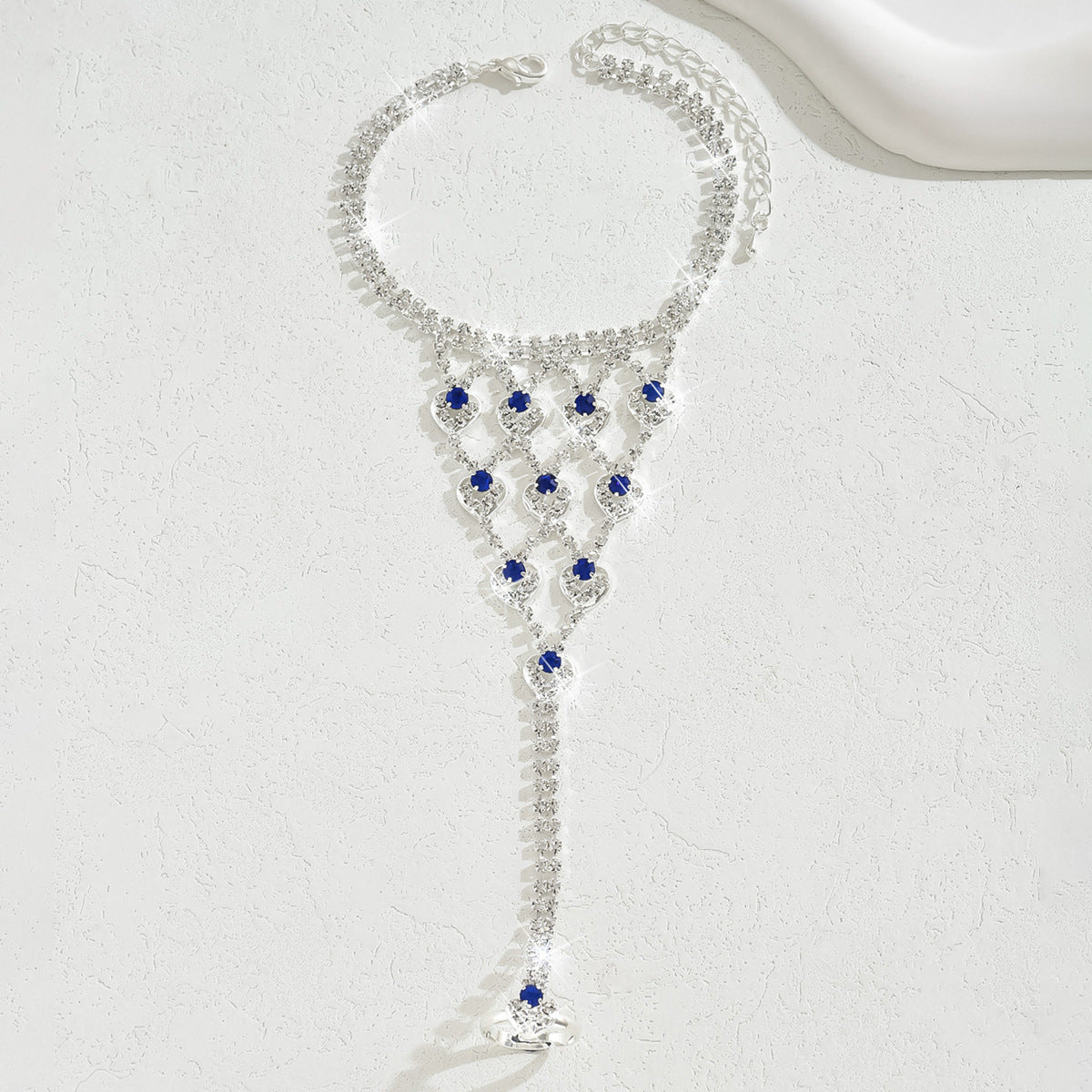Bracelet de cheville en forme de coeur doux Mode de la vente chaude Pied de coeur incrusté de diamant