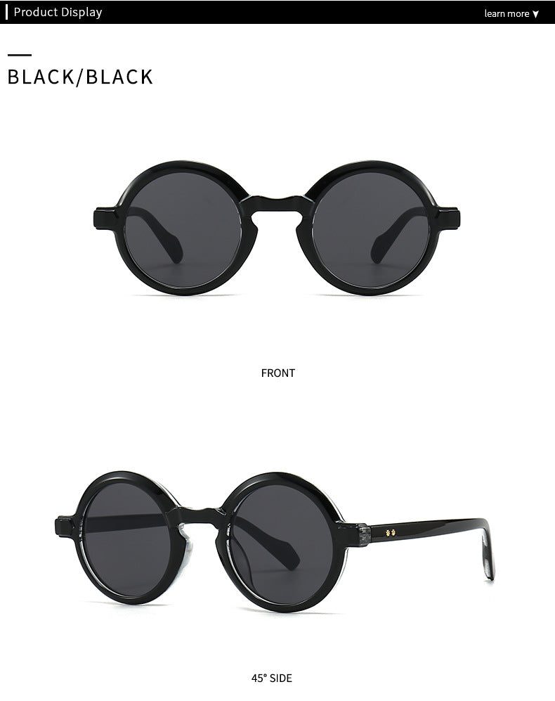 Lunettes de soleil européennes et américaines Retro Artistic Charm Style INS Lunettes de soleil rondes