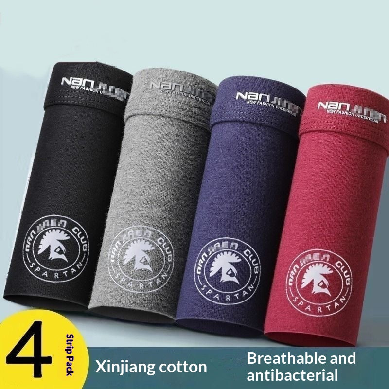Pack de 4 hommes confortable Boxer en coton respirant avec des imprimés