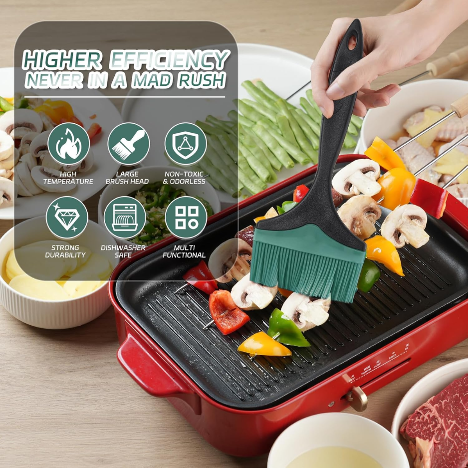 2-Pack Extra-Wide Silicone Grill Basting Brosses Vert 3.95 Huile résistant à la chaleur et sauce barbecue