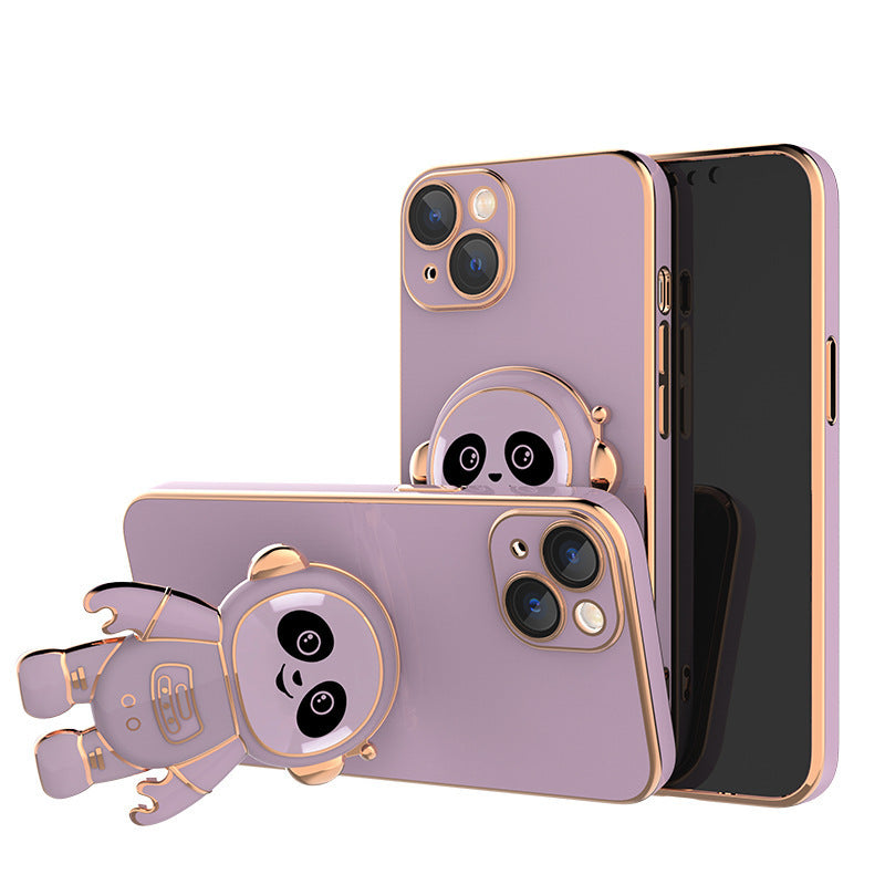 Téléphone Case Panda Lens Electroplating Film Astronaut Holder