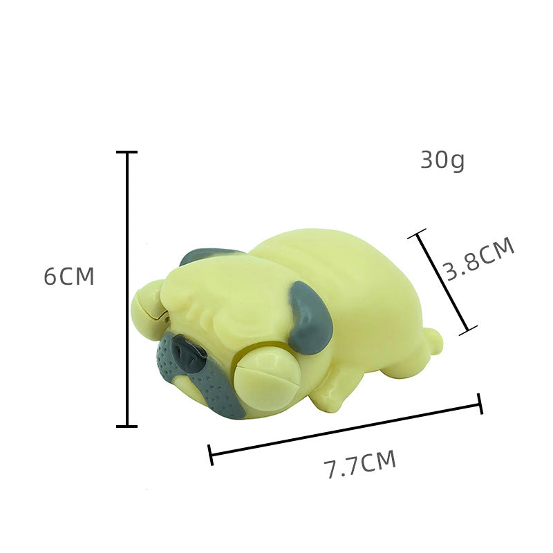Cute Pet Squishy chien endormi avec des yeux enflammés Stress-Relief Squeeze Jouet pour la libération et Fu