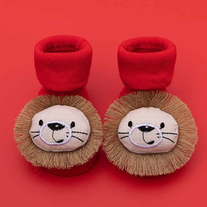 Bébé nouveau-né double aiguille anti-dérapant ne se sent pas serré avec les chaussettes de chambre pieds