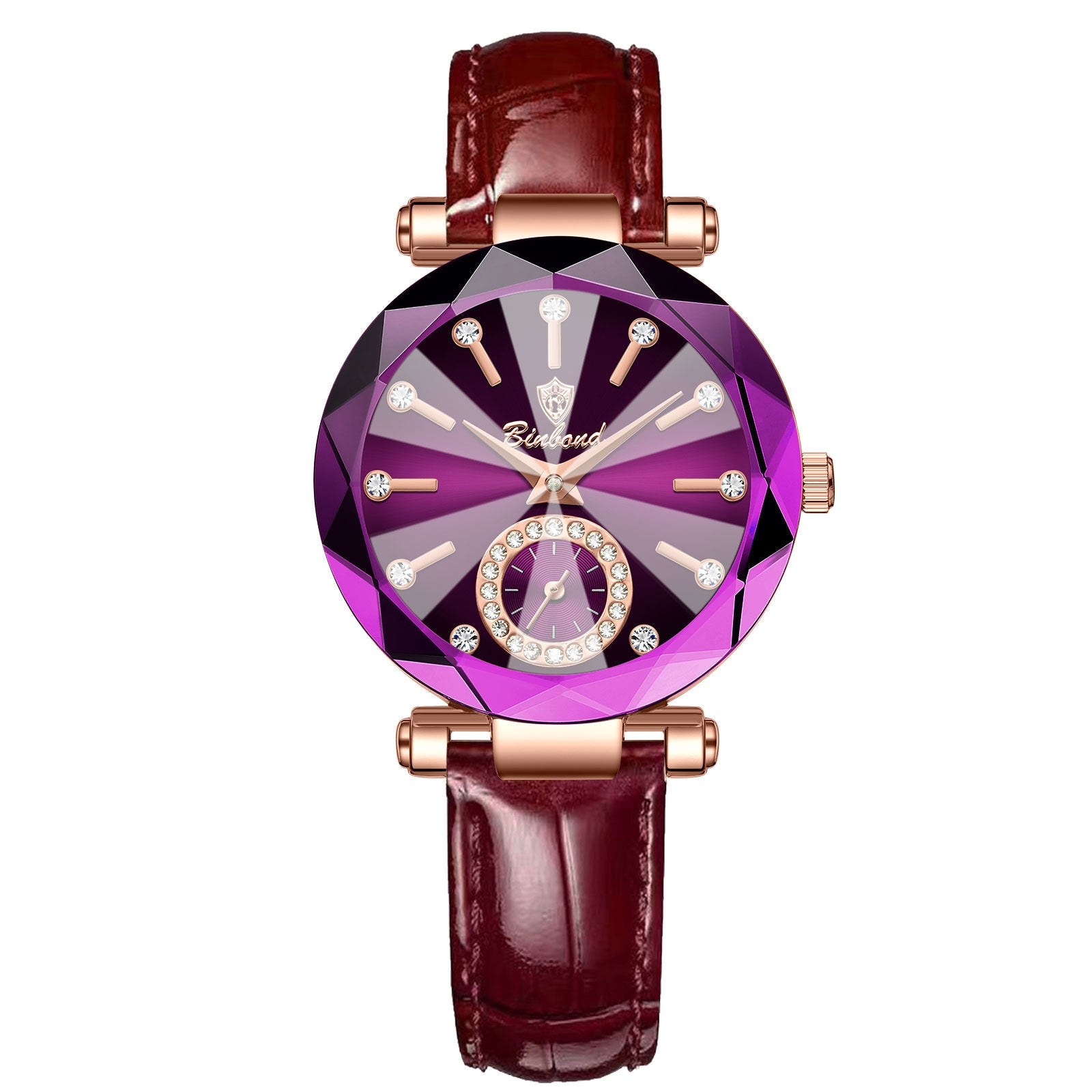 Niche Diamond Ceinture en acier massif Montre imperméable pour femmes