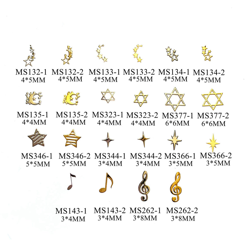 Flakes en métal d'art d'étoile d'or et d'argent