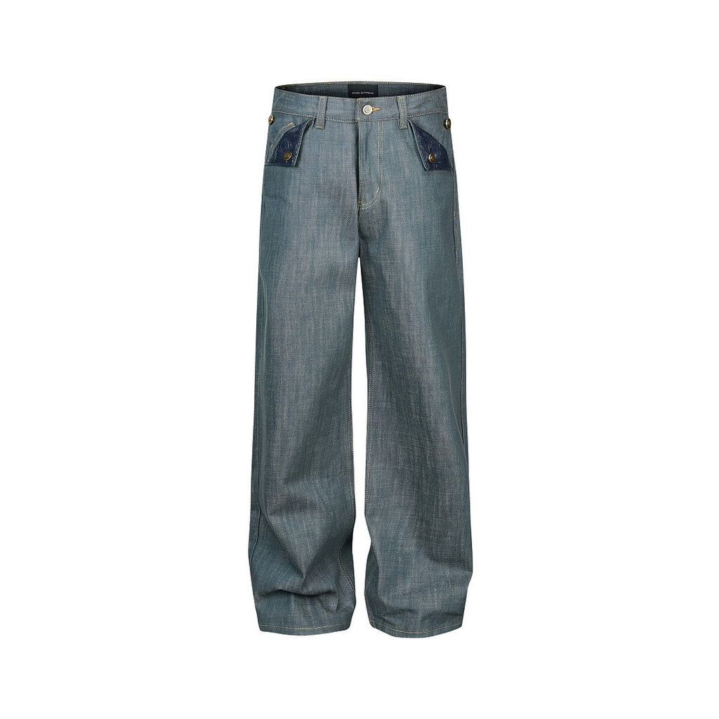 Jeans denim brodés pour hommes