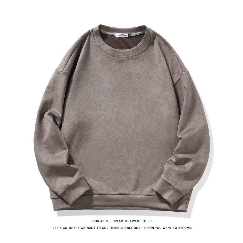 Sweat-shirt à manches longues à col rond pour homme