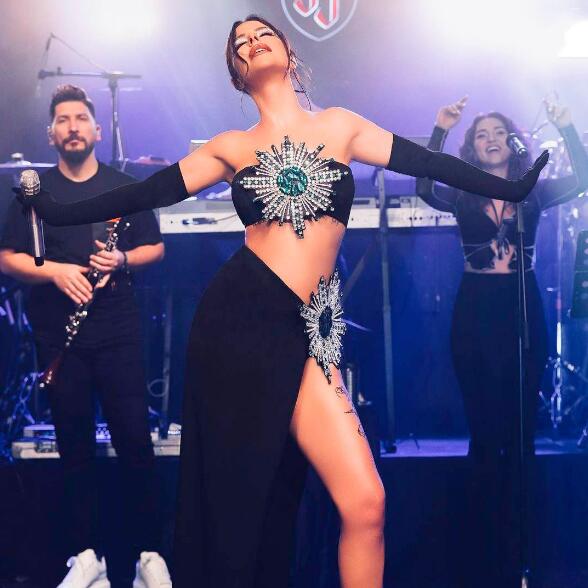 Tuyau en Strass brillant Haut de jupe à haute fente