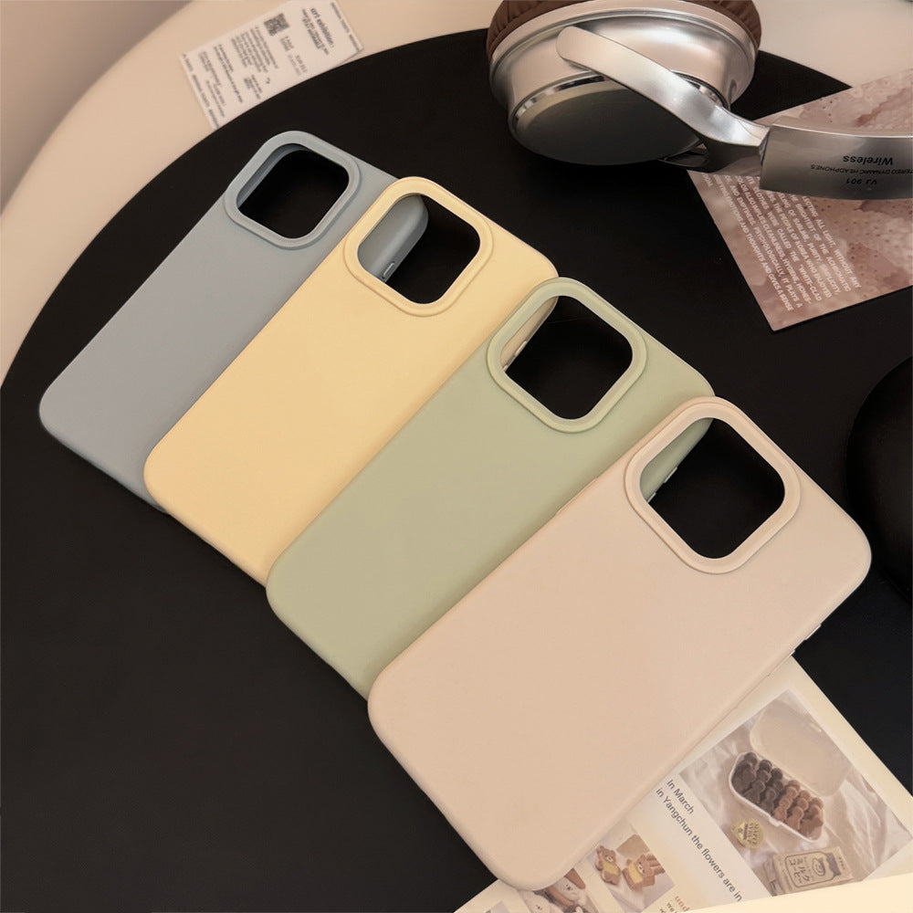 Pure couleur simple boîtier de téléphone en silicone avancé