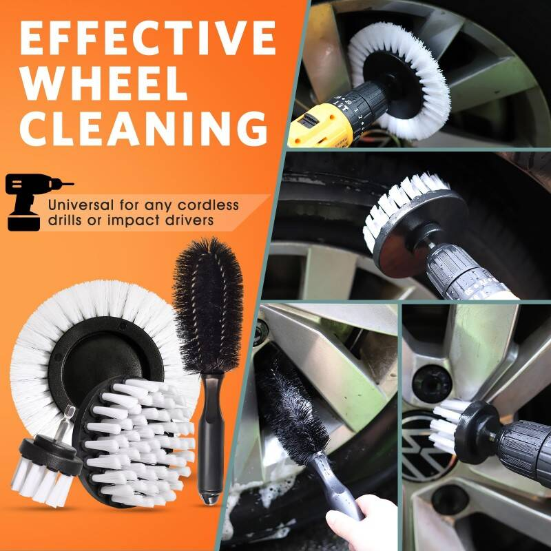 Kit de nettoyage de voiture 25 Pcs Ultimate Kit de lavage de voiture avec brosse de forage