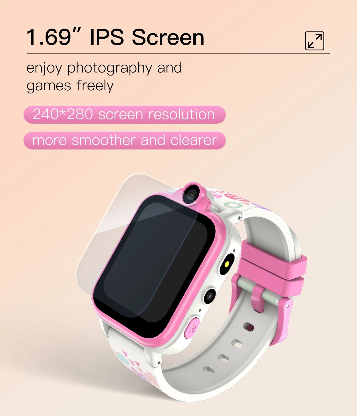 Multifonctionnel écran tactile pour enfants Positionnement Jeu Smart Watch