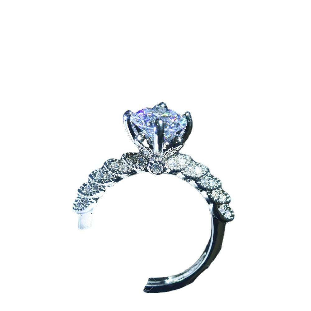 Déesse de Moissanite Platine de l'Anneau Fortune
