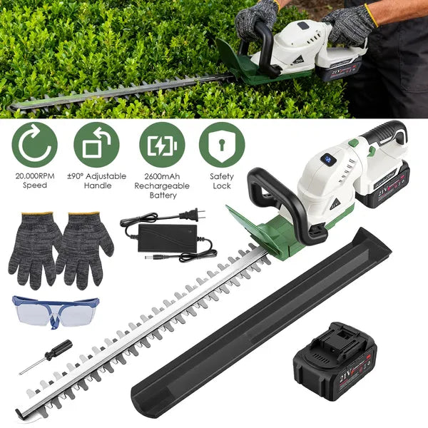 20'' Cordless Hedge Trimmer 21V Trimeur de bush à main étrier électrique avec Du