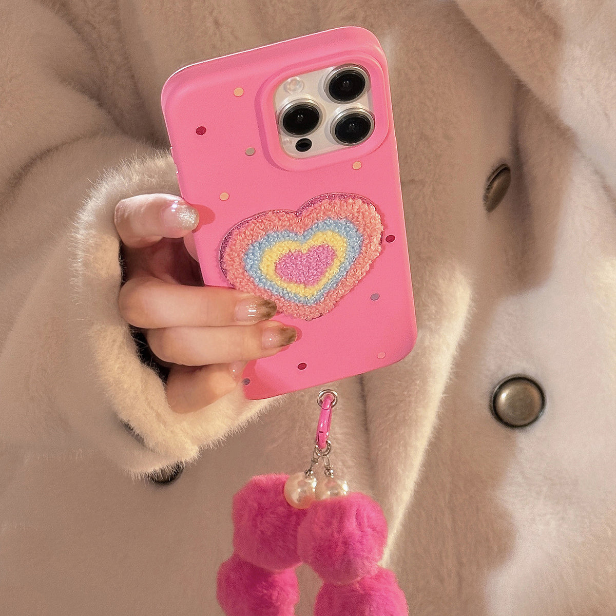 Coeur coloré Bracelet Soft Silicone Phone Case