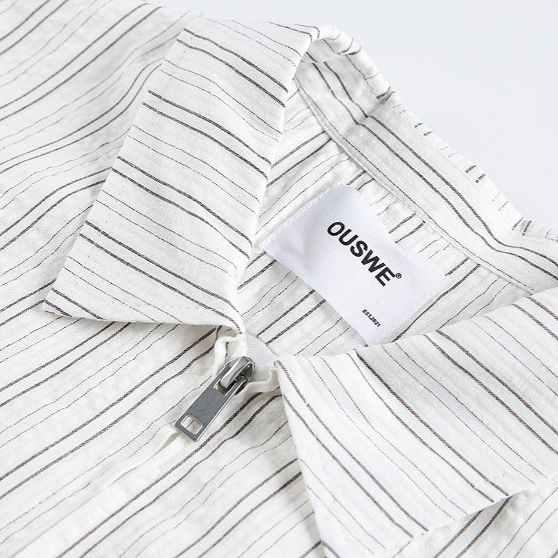 Veste pour vêtements de travail Lapel à rayures rétro