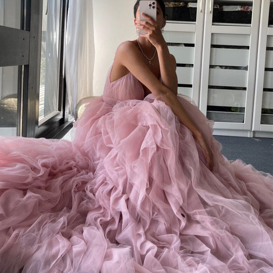 Robe longue de mesh pour le bal du soir
