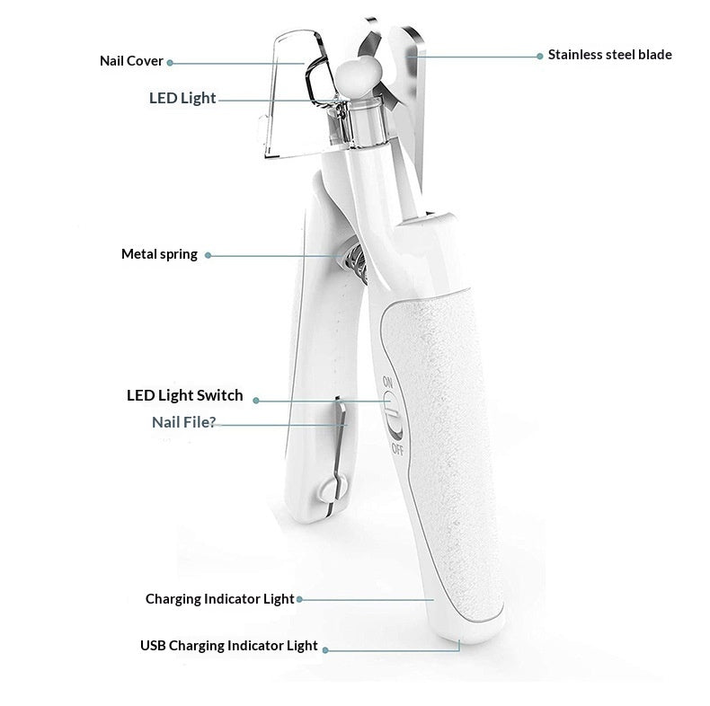 Pince à ongles LED rechargeable