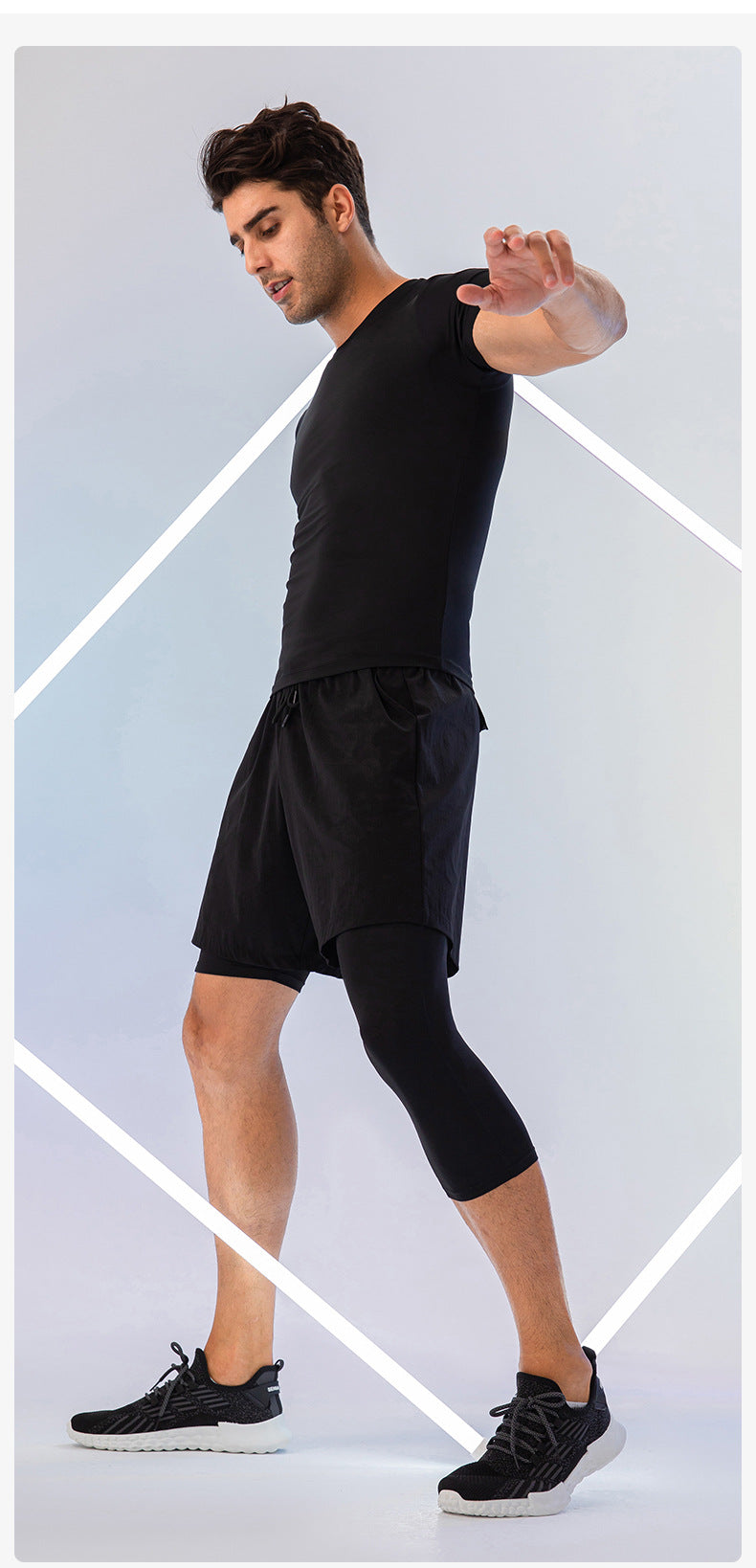 Pantalon de fitness à jambes simples pour hommes Longueur de la poche