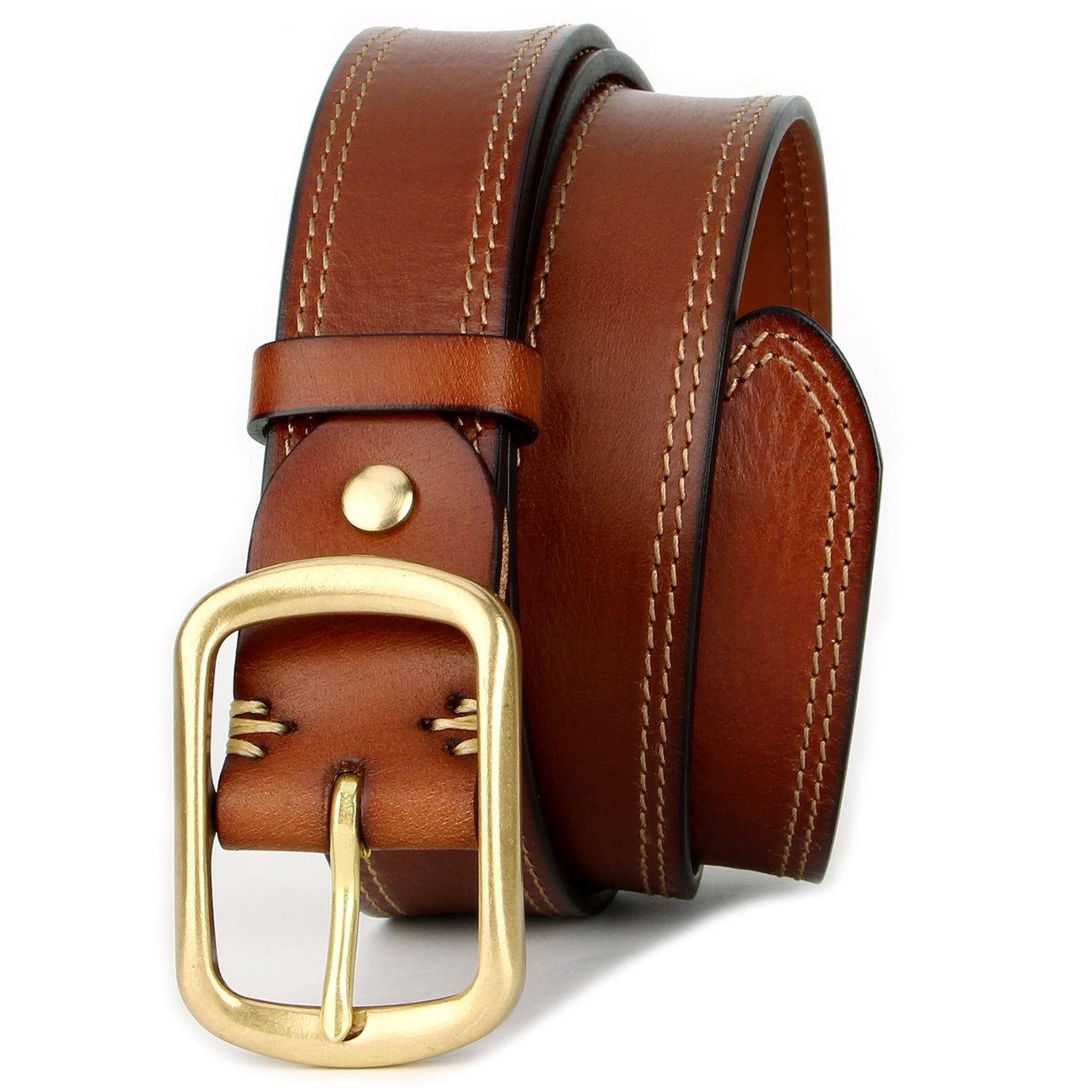 Ceinture vieillie en cuir de vache pleine fleur