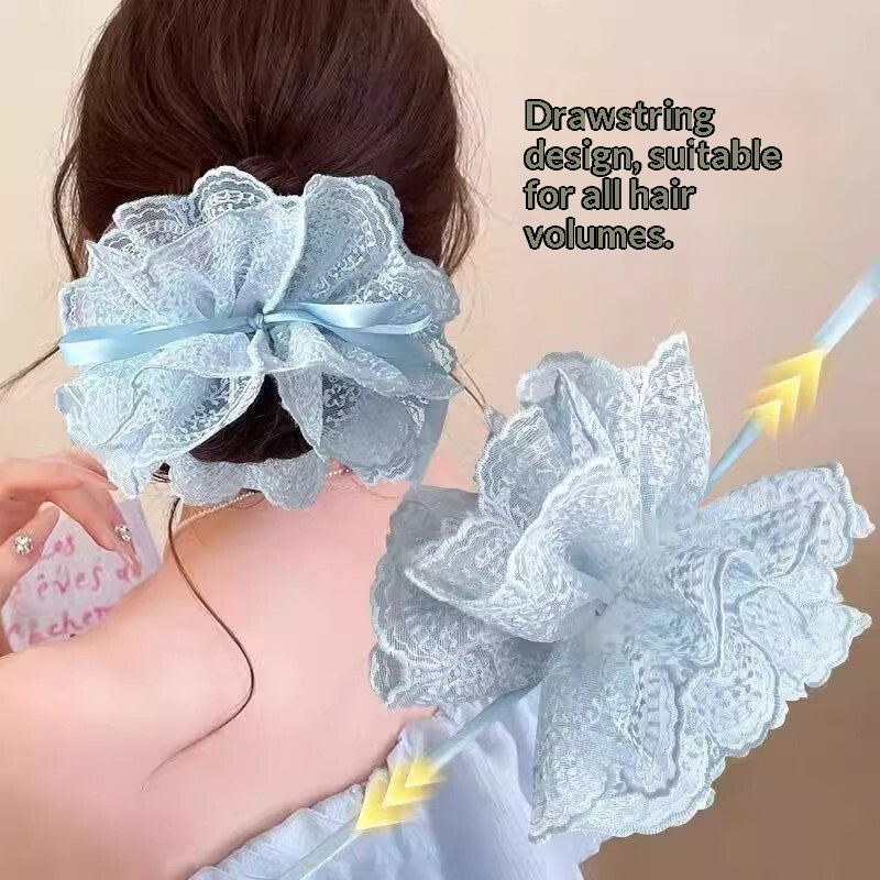 PrintempsSummer Vibe Dentelle réglable Scrunchie pour les femmes