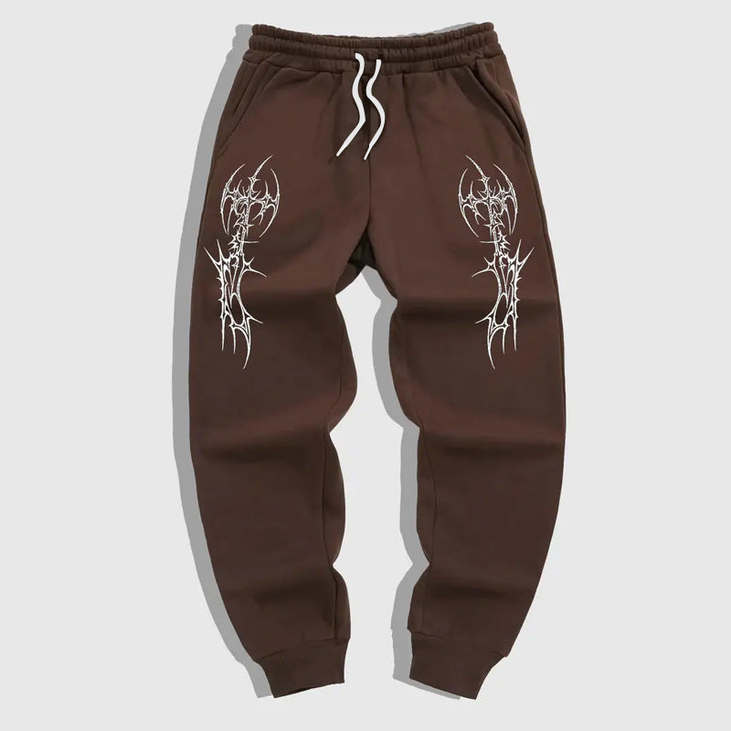 Pantalon de piste élastique d'impression casual homme