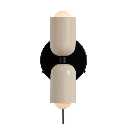 Lampe de lit à tête double de style crémeux