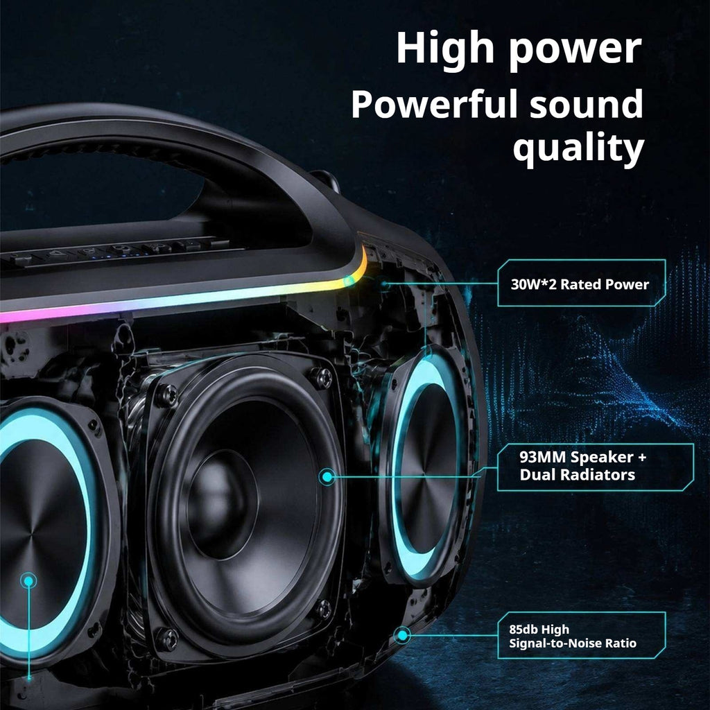 KP-875 Meilleur marché Portable Bluetooth haut-parleur haute puissance RGB éclairage multifunct