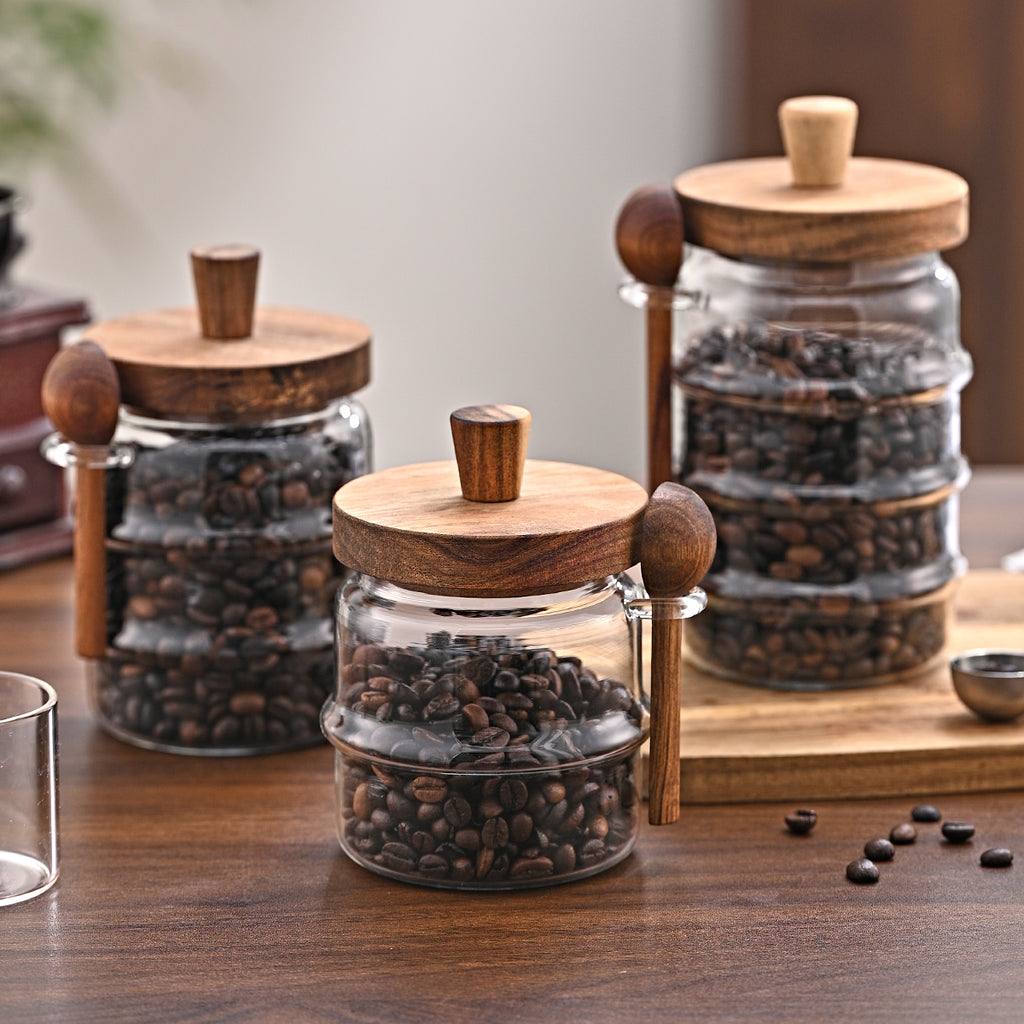 1 Pcs 25 Pots de café en verre OZ avec cuillères