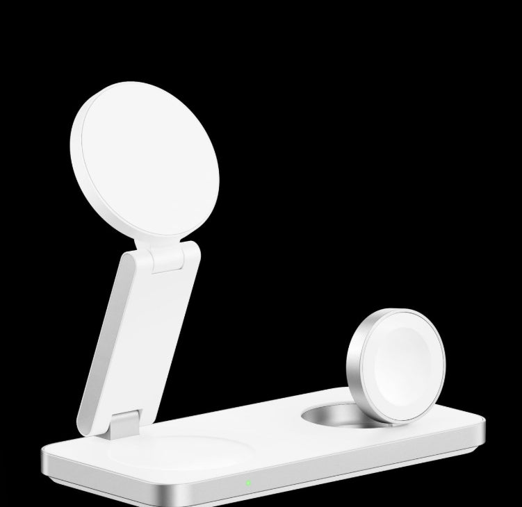 Chargeur de téléphone sans fil Watch Ecouteurs et charge téléphonique Standpliable et compact