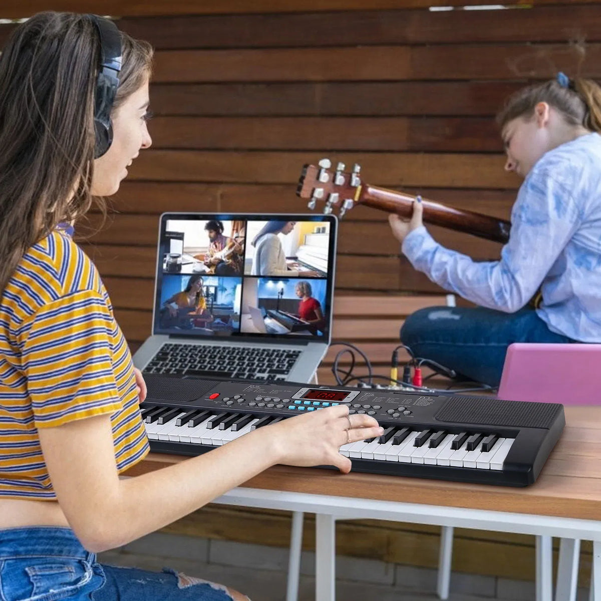 Jouet de piano pour enfants multifonctionnel 61 - clavier électronique avec 16 tons