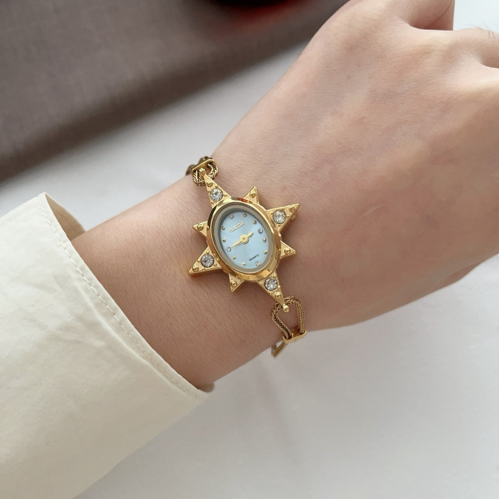 Montre d'art rétro étoile octagonale