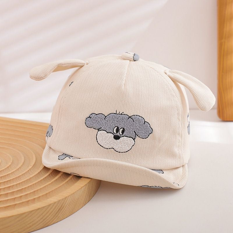 Été Garçons et filles Brodé Dessin de chien de dessin animé Soft Brimmed Casquette de baseball
