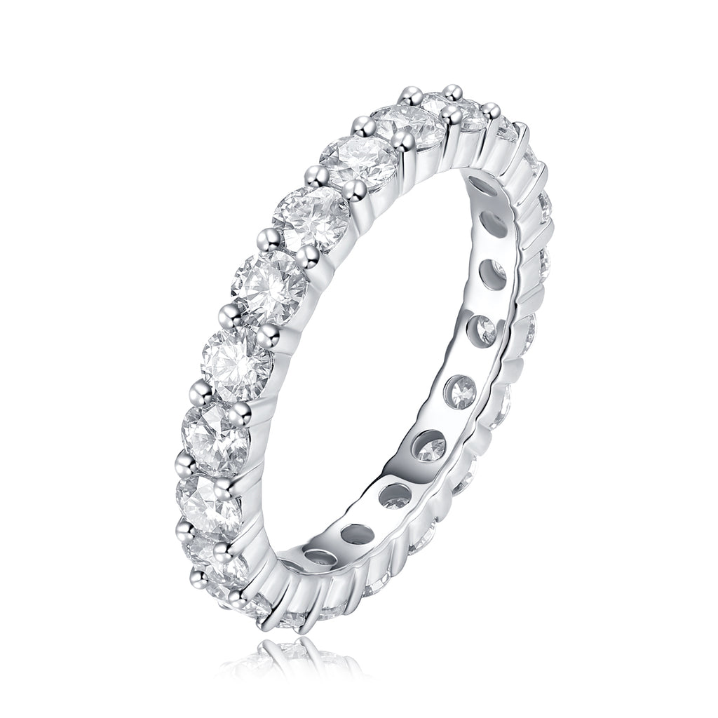 S925 Argent 2.1g Anneau d'éternité en mousse de platine