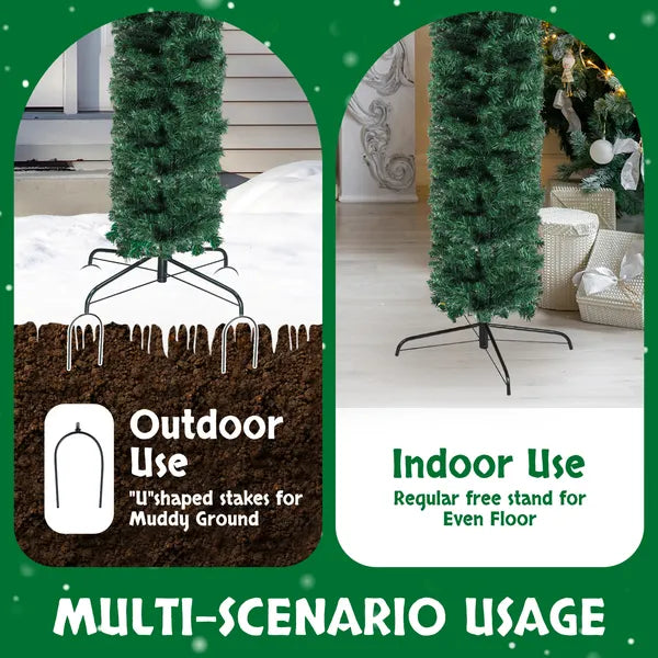 240X40X260cm 1650 Branches PVC Christmas Arch Party Arch Decoration Green