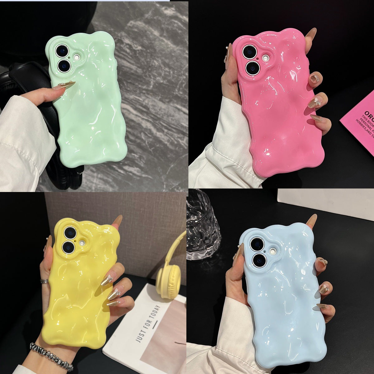 Coque de téléphone couleur solide Macaron créative et polyvalente