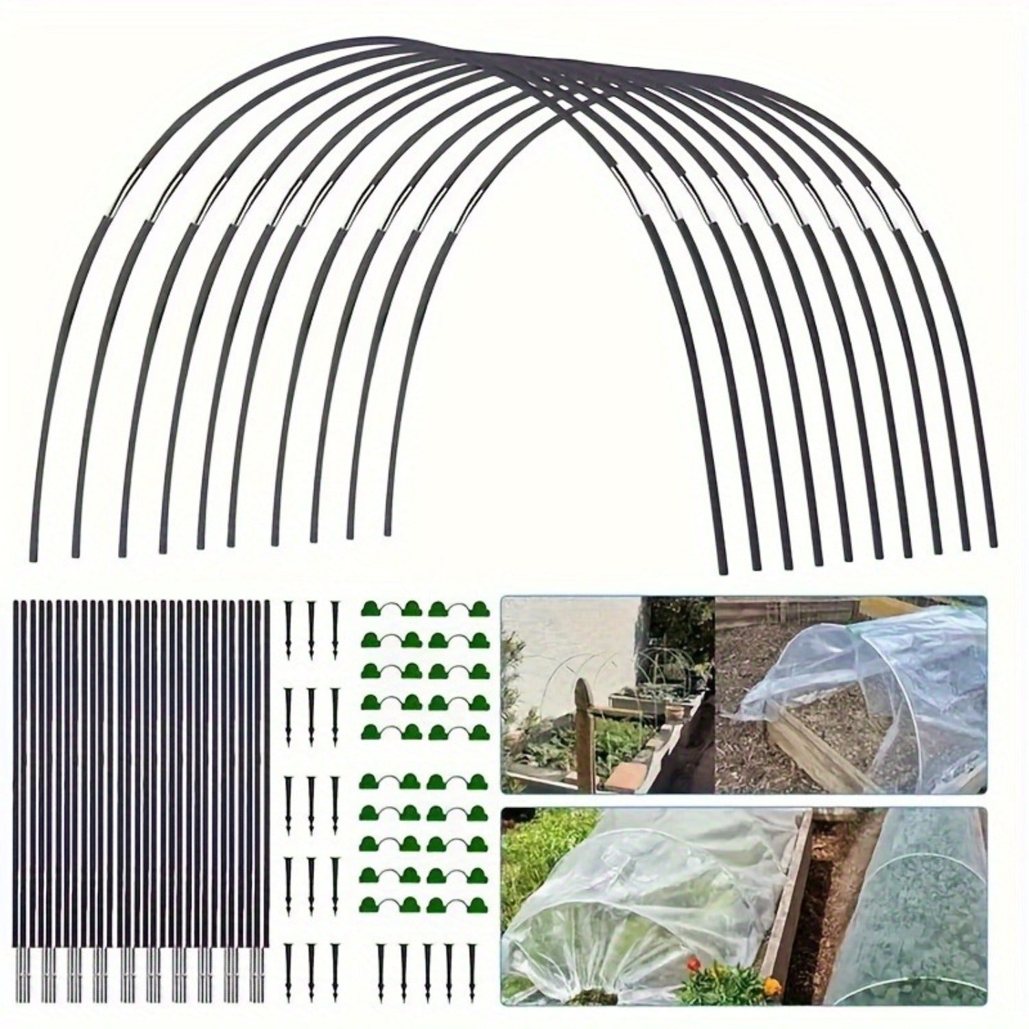 Ensemble de 54 pièces d'arches de jardin en fibre de verre réglable