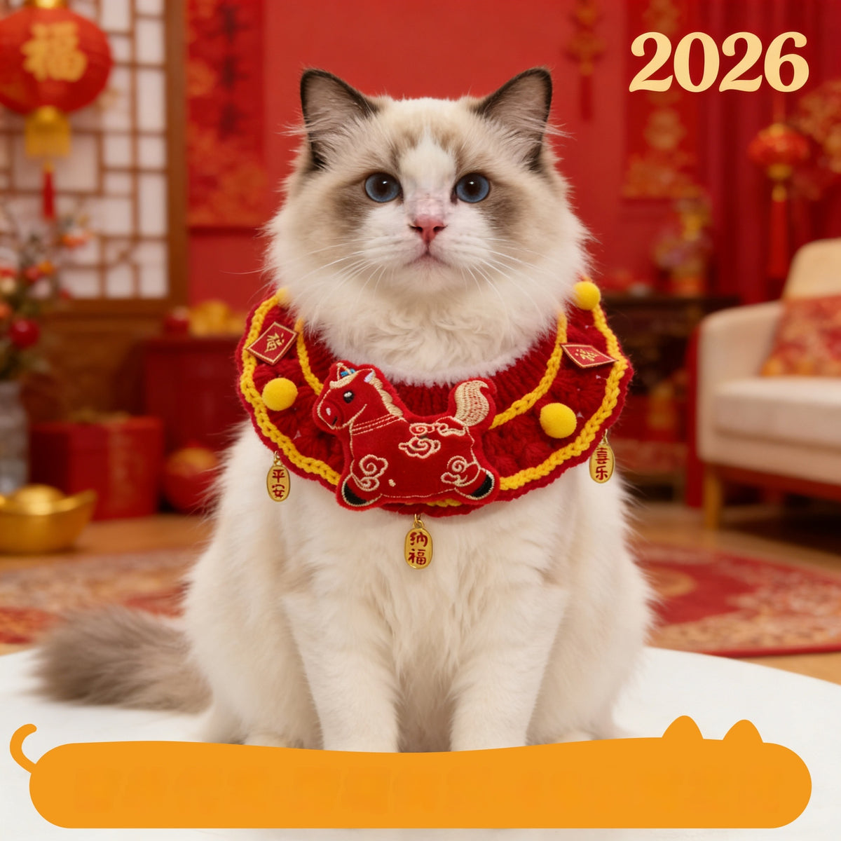 Écharpe de chat pour l'année lunaire